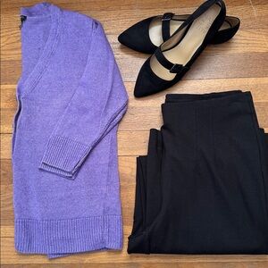 💜Talbots petite purple linen cardigan. Size S petite.